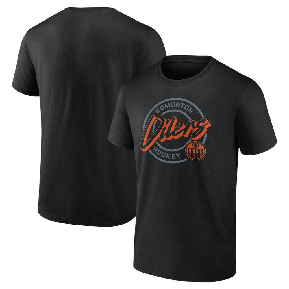 Edmonton Oilers Colorblock Puck T-Shirt - Black | US 203143850