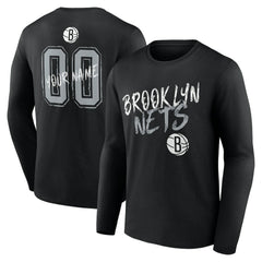 Brooklyn Nets Hustle Custom Long Sleeve T-Shirt Black