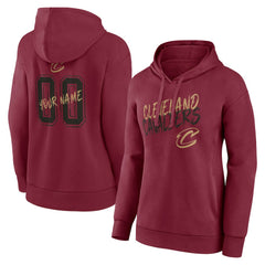 Cleveland Cavaliers Women's Hustle Custom Pullover Hoodie Wine outlet