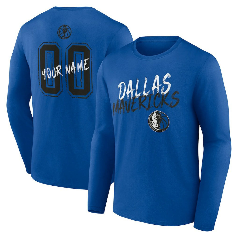 Dallas Mavericks Hustle Custom Long Sleeve T-Shirt Blue