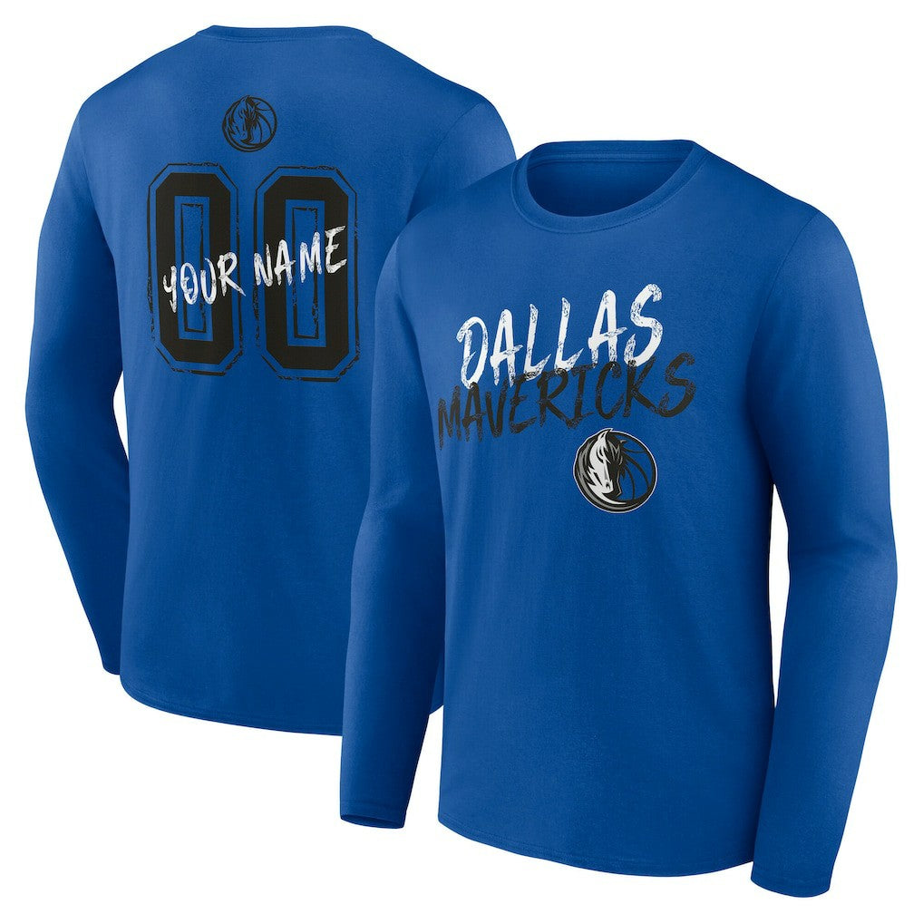 Dallas Mavericks Hustle Custom Long Sleeve T-Shirt Blue