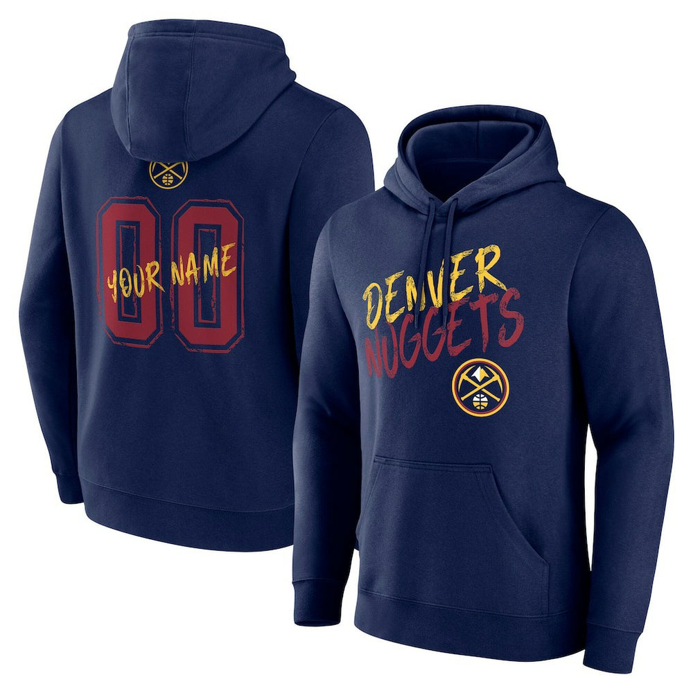 Denver Nuggets Hustle Custom Pullover Hoodie Navy