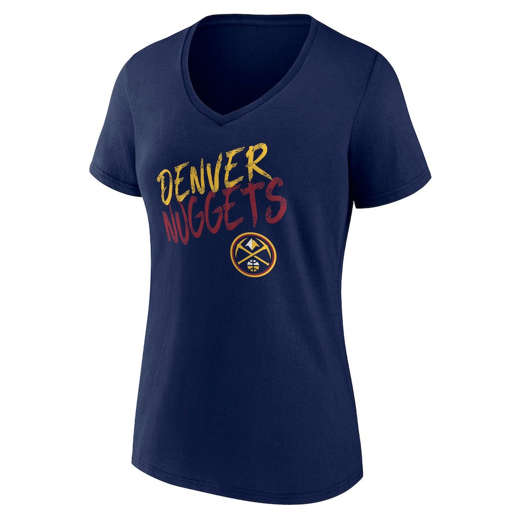 Denver Nuggets Women's Hustle Custom V-Neck T-Shirt Navy