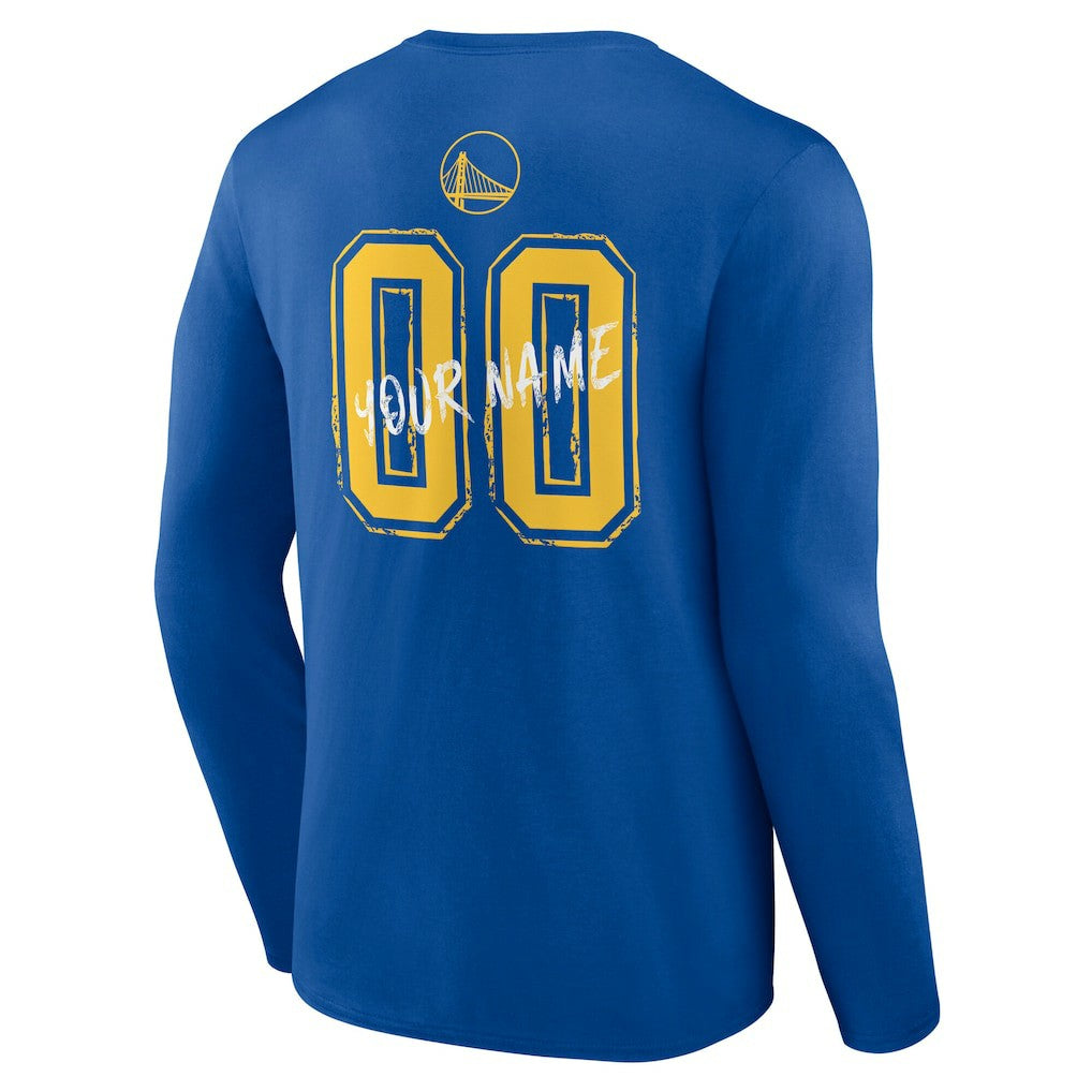 Golden State Warriors Hustle Custom Long Sleeve T-Shirt Royal