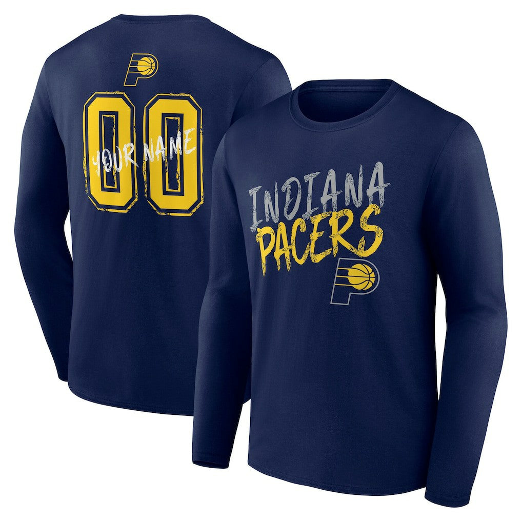 Indiana Pacers Hustle Custom Long Sleeve T-Shirt Navy