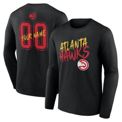 Atlanta Hawks Hustle Custom Long Sleeve T-Shirt Black