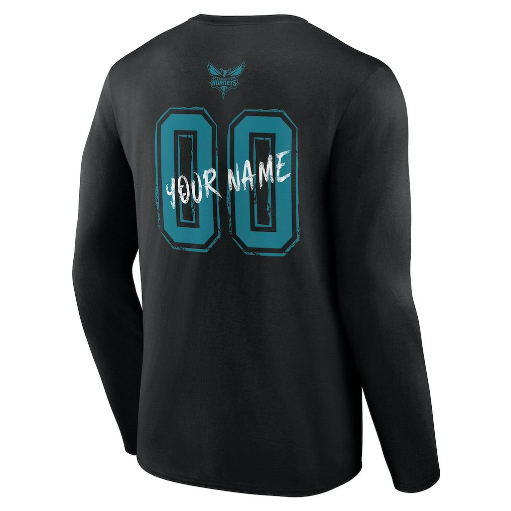 Charlotte Hornets Hustle Custom Long Sleeve T-Shirt Black outlet