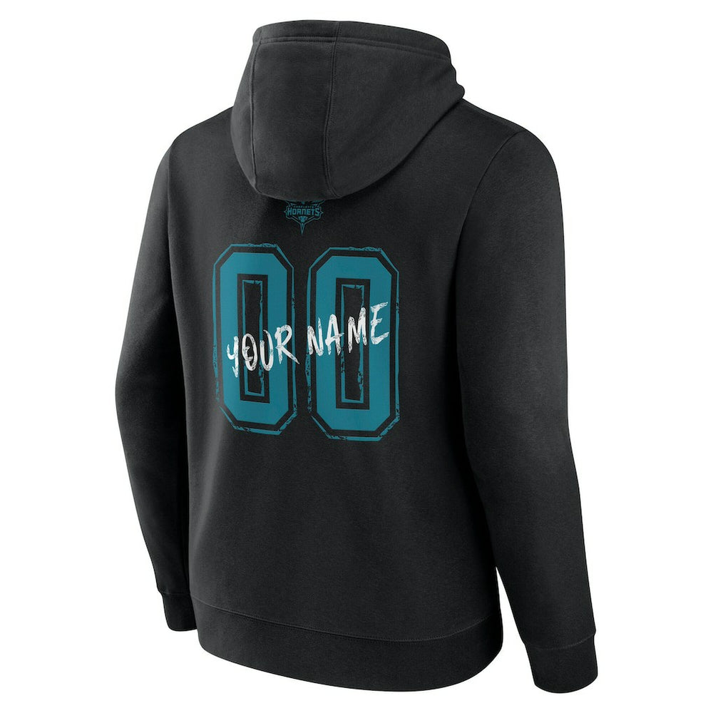 Charlotte Hornets Hustle Custom Pullover Hoodie Black