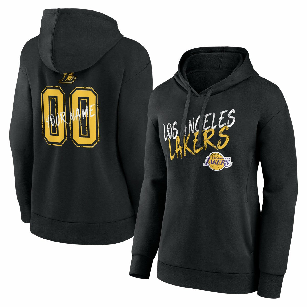 Los Angeles Lakers Women's Hustle Custom Pullover Hoodie Black outlet