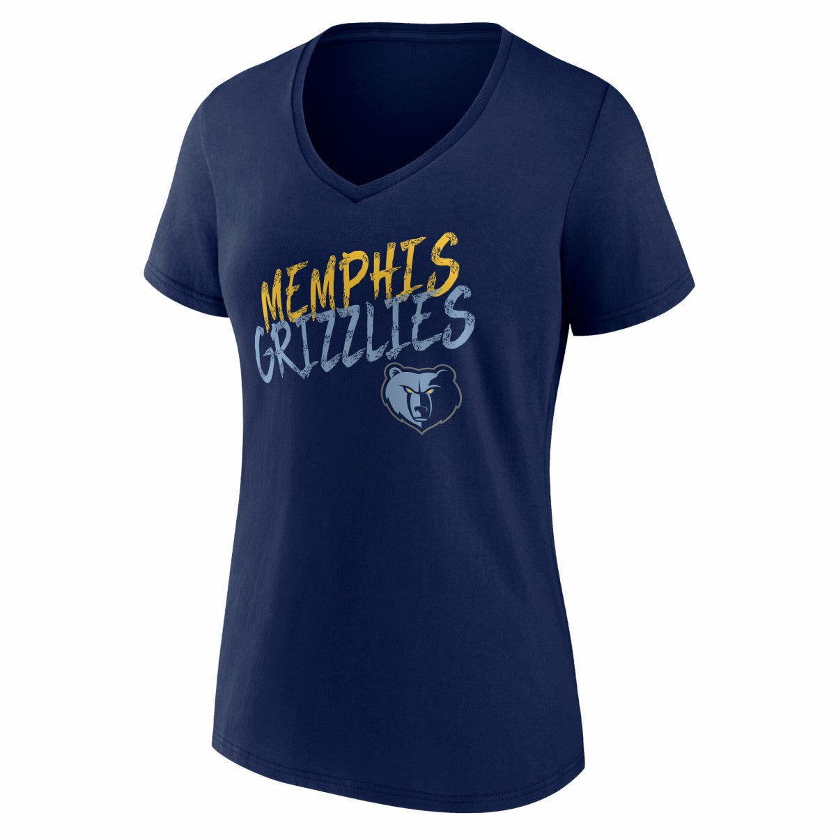 Memphis Grizzlies Women's Hustle Custom V-Neck T-Shirt Navy