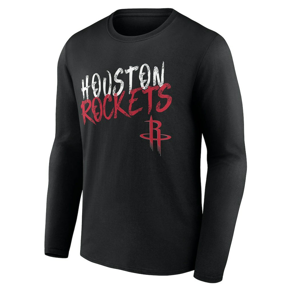 Houston Rockets Hustle Custom Long Sleeve T-Shirt Black