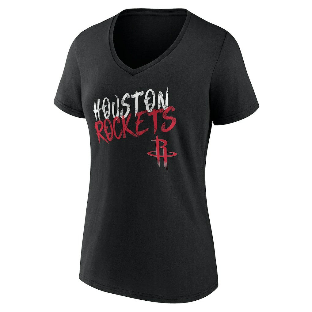 Houston Rockets Women's Hustle Custom V-Neck T-Shirt Black