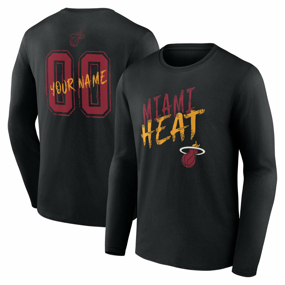 Miami Heat Hustle Custom Long Sleeve T-Shirt Black outlet