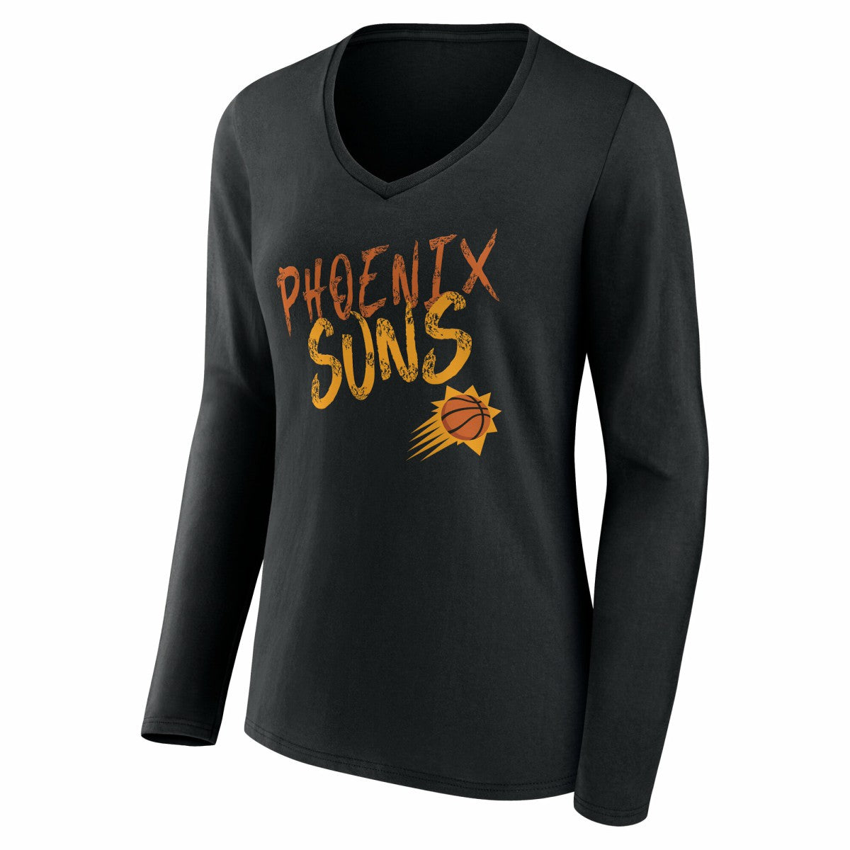 Phoenix Suns Women's Hustle Custom Long Sleeve V-Neck T-Shirt Black outlet