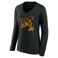 Phoenix Suns Women's Hustle Custom Long Sleeve V-Neck T-Shirt Black outlet