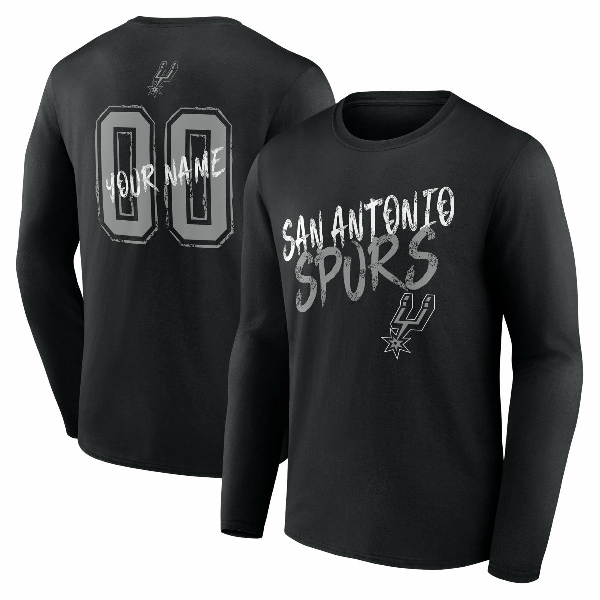 San Antonio Spurs Hustle Custom Long Sleeve T-Shirt Black