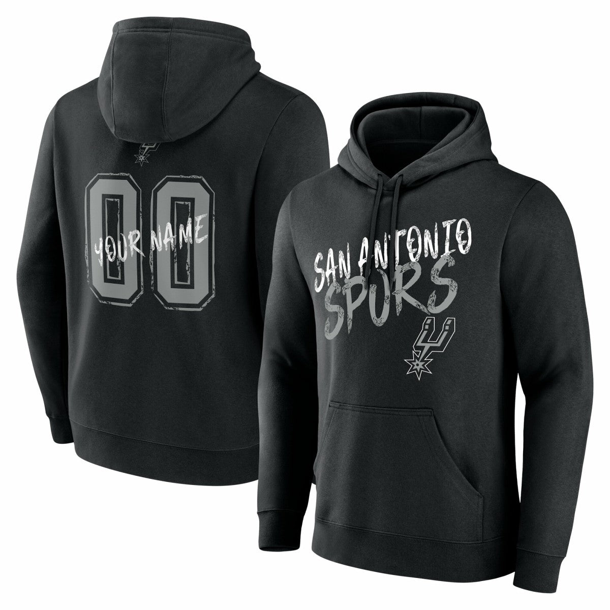 San Antonio Spurs Hustle Custom Pullover Hoodie Black