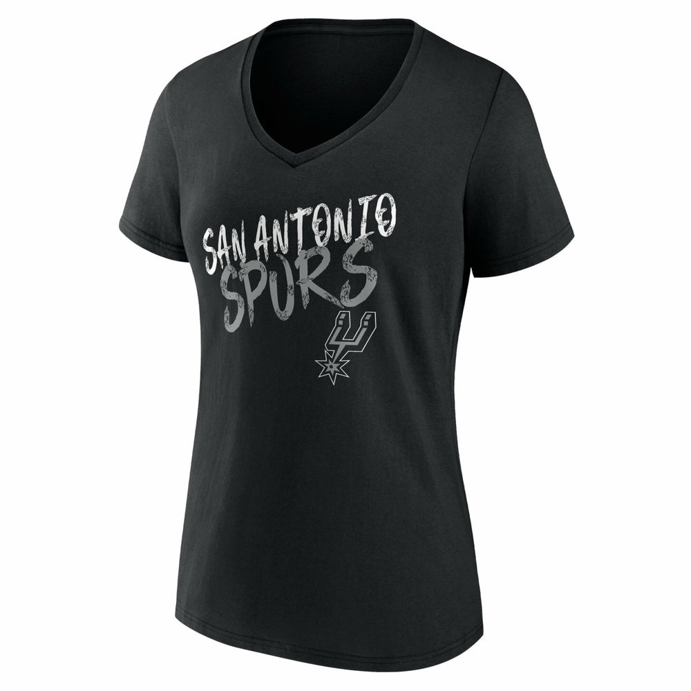 San Antonio Spurs Women's Hustle Custom V-Neck T-Shirt Black