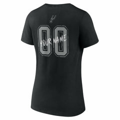 San Antonio Spurs Women's Hustle Custom V-Neck T-Shirt Black