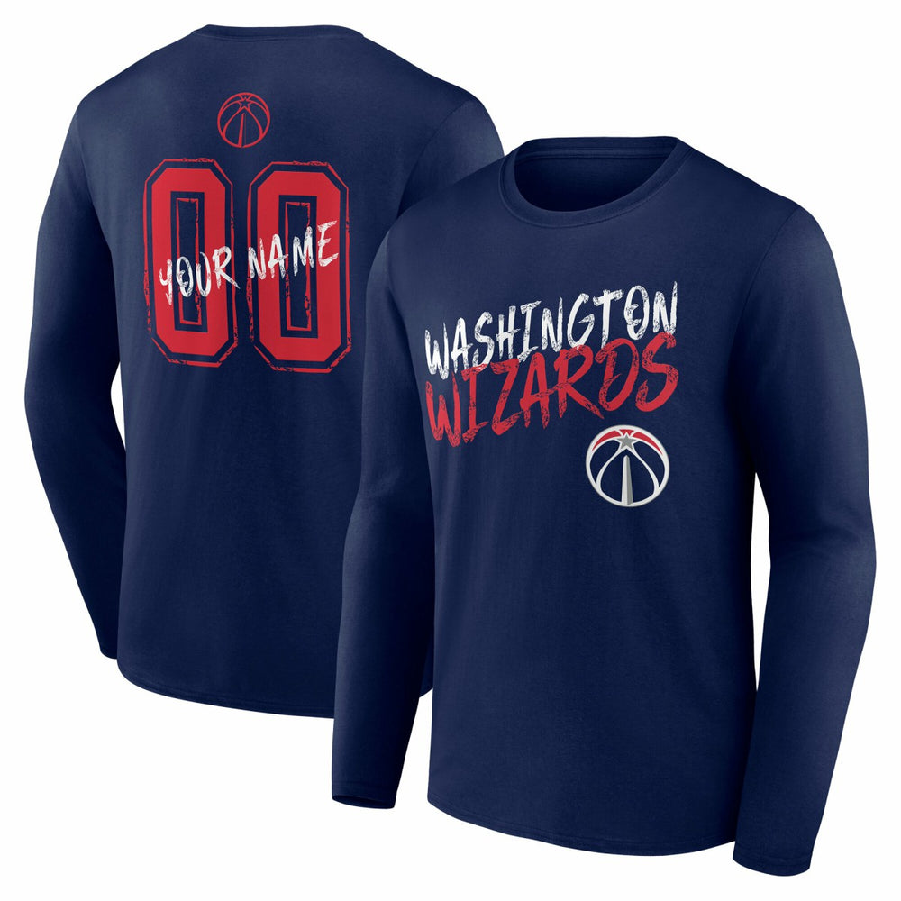 Washington Wizards Hustle Custom Long Sleeve T-Shirt Navy