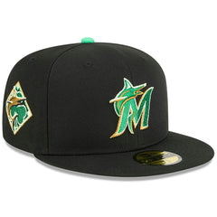 Miami Marlins New Era 2026 St. Patrick's Day 59FIFTY Fitted Hat - Black Hats