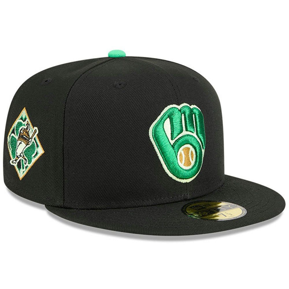 Milwaukee Brewers New Era 2026 St. Patrick's Day 59FIFTY Fitted Hat - Black Hats