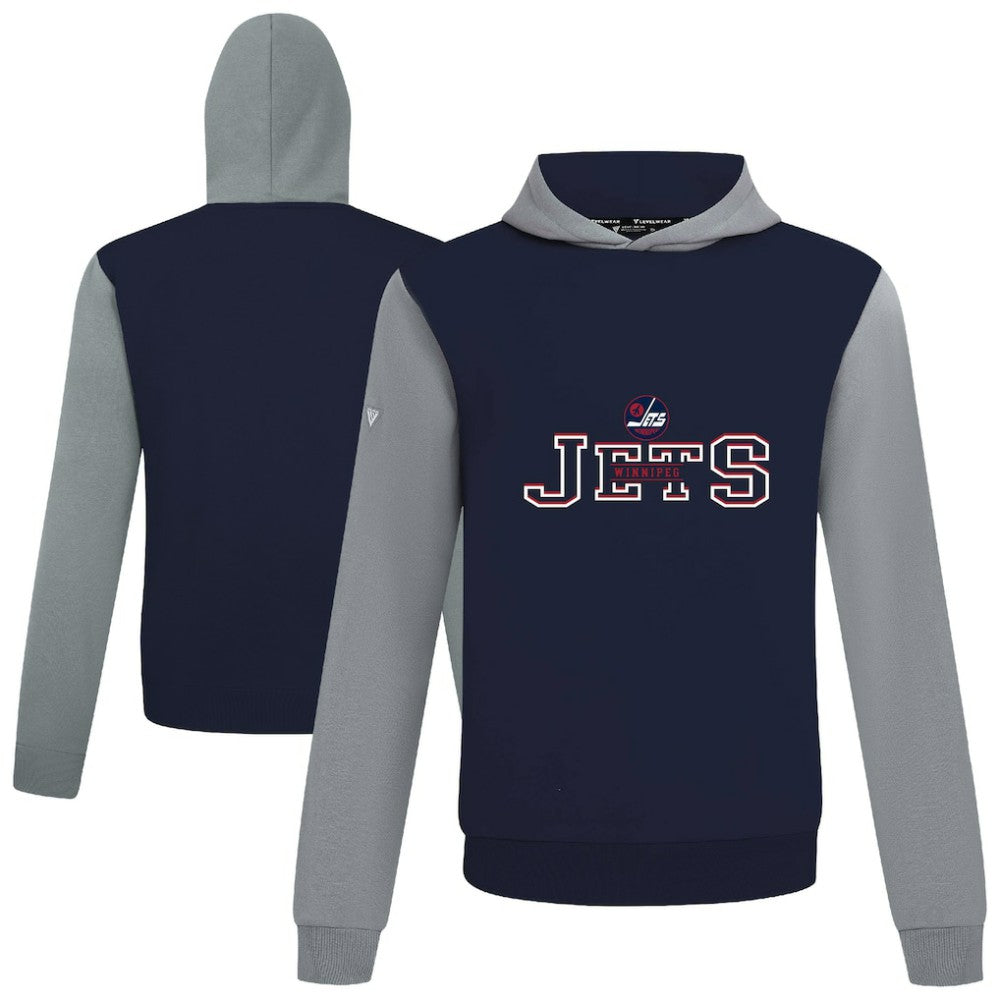 Winnipeg Jets Levelwear Ultimate Journey Pullover Hoodie - Navy/Gray | US 203144796