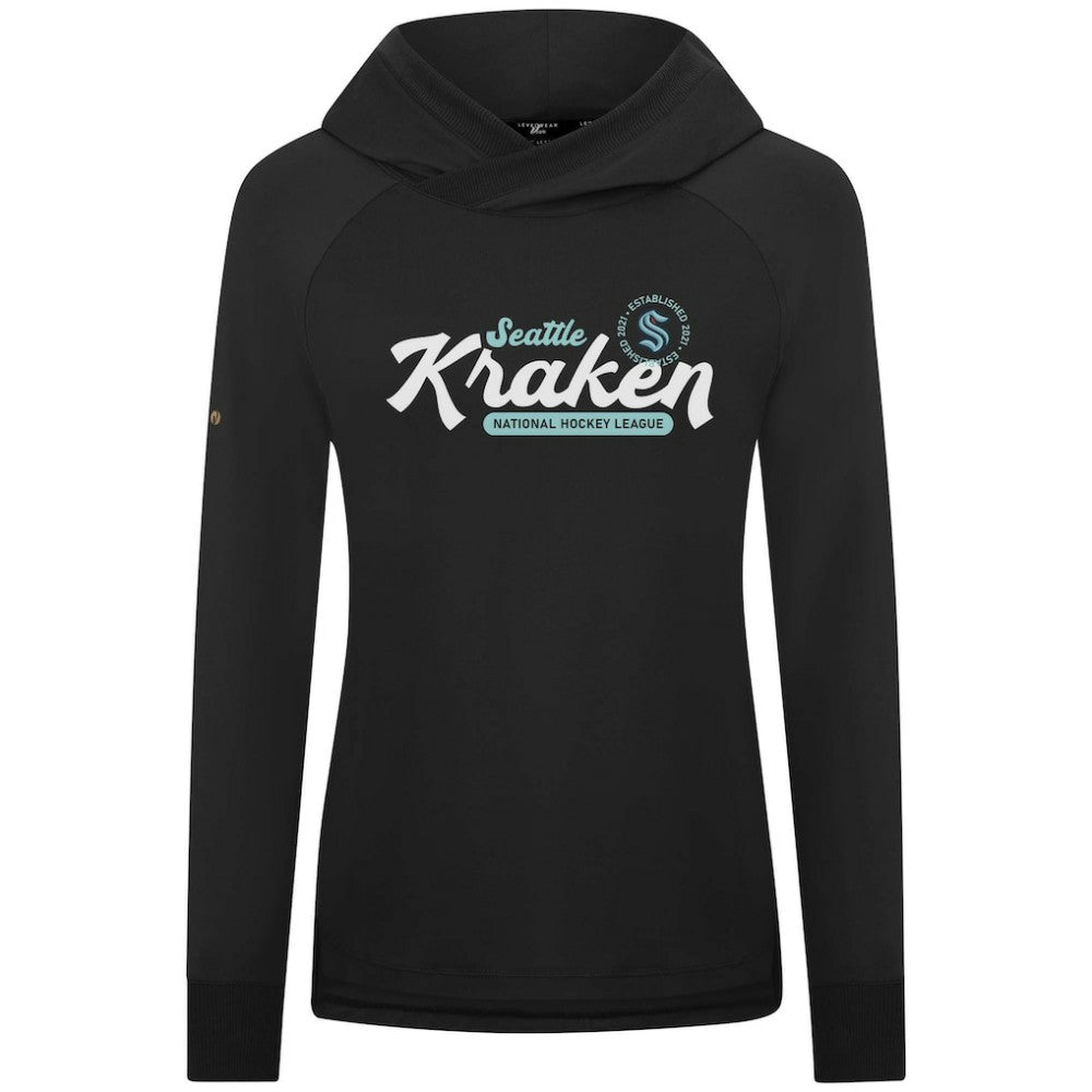 Seattle Kraken Levelwear Women's Slender Monument Raglan Pullover Hoodie - Black | US 203144846