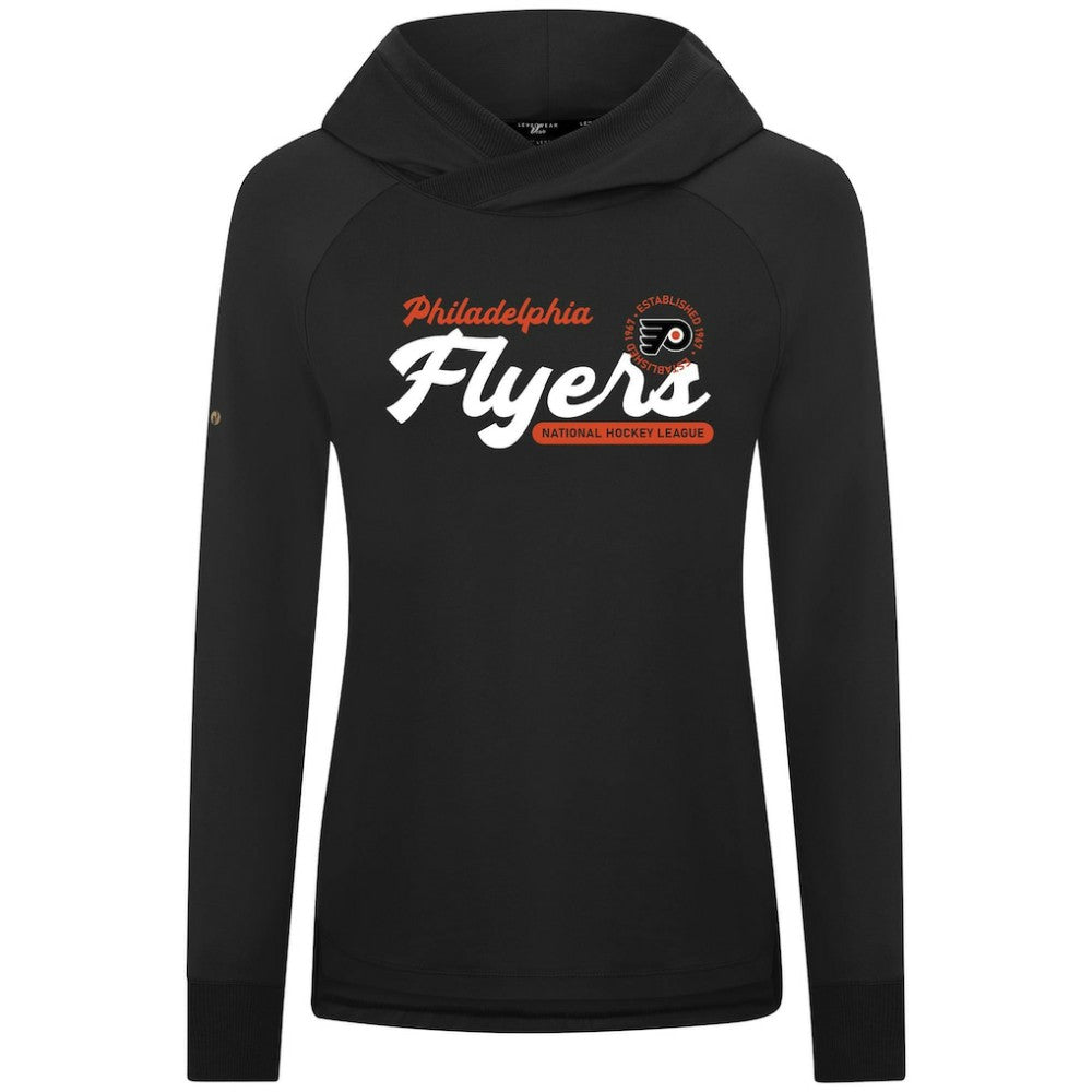 Philadelphia Flyers Levelwear Women's Slender Monument Raglan Pullover Hoodie - Black | US 203144848