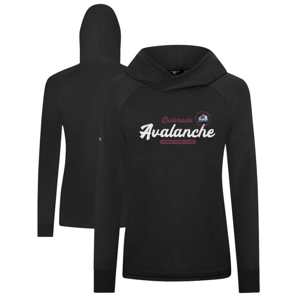 Colorado Avalanche Levelwear Women's Slender Monument Raglan Pullover Hoodie - Black | US 203144852