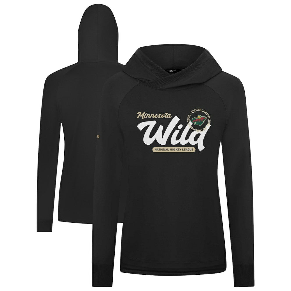 Minnesota Wild Levelwear Women's Slender Monument Raglan Pullover Hoodie - Black | US 203144854