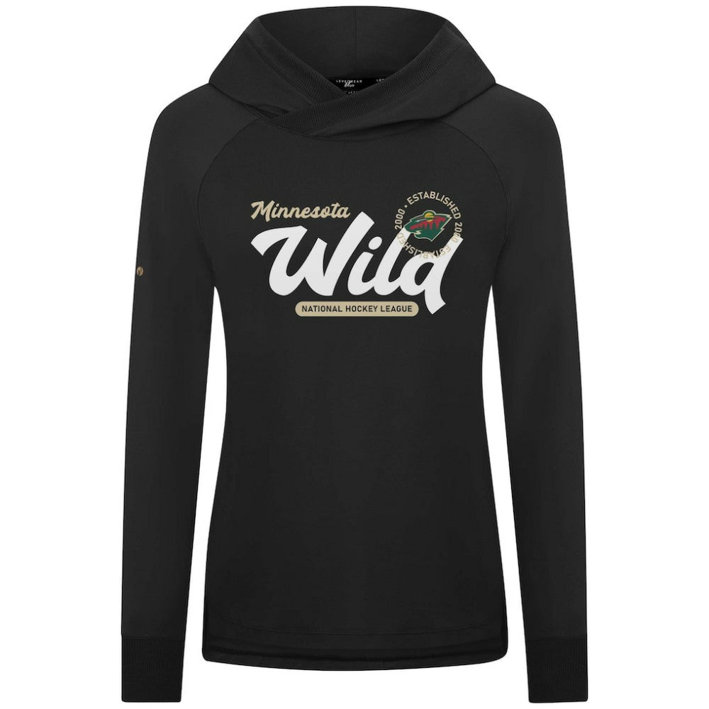 Minnesota Wild Levelwear Women's Slender Monument Raglan Pullover Hoodie - Black | US 203144854