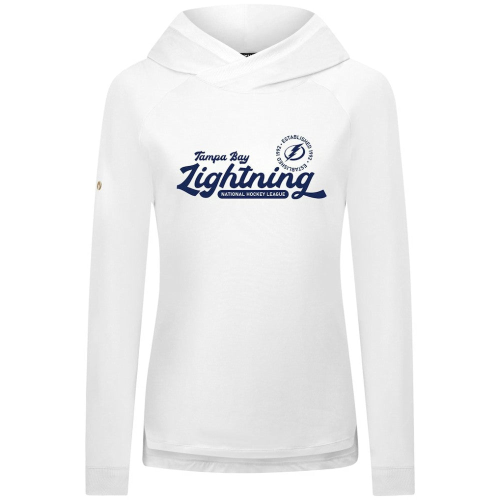 Tampa Bay Lightning Levelwear Women's Slender Monument Raglan Pullover Hoodie - White | US 203144857