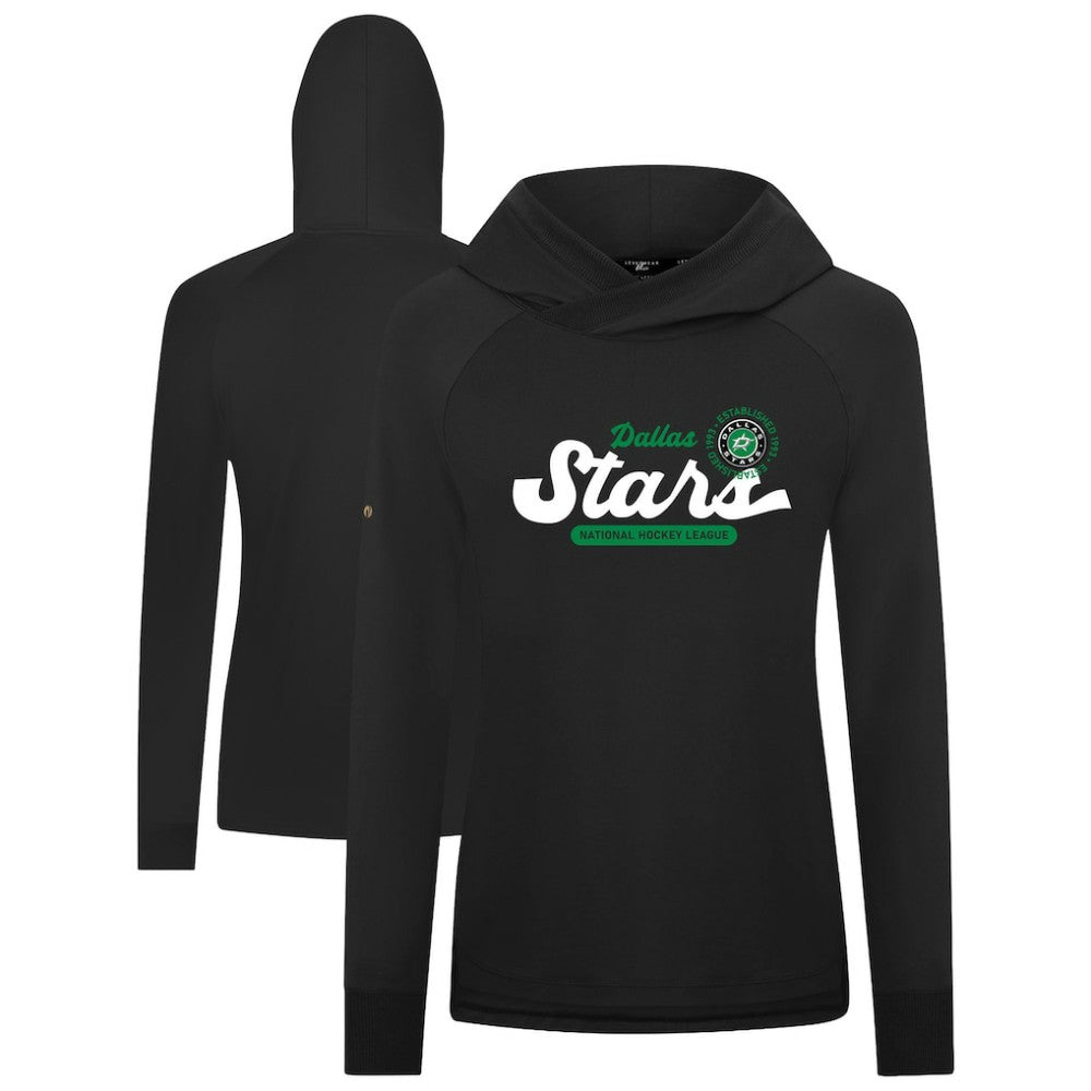 Dallas Stars Levelwear Women's Slender Monument Raglan Pullover Hoodie - Black | US 203144859