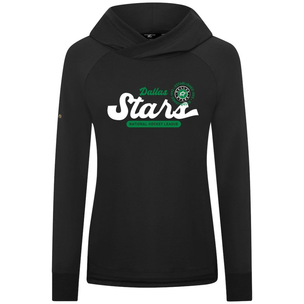 Dallas Stars Levelwear Women's Slender Monument Raglan Pullover Hoodie - Black | US 203144859