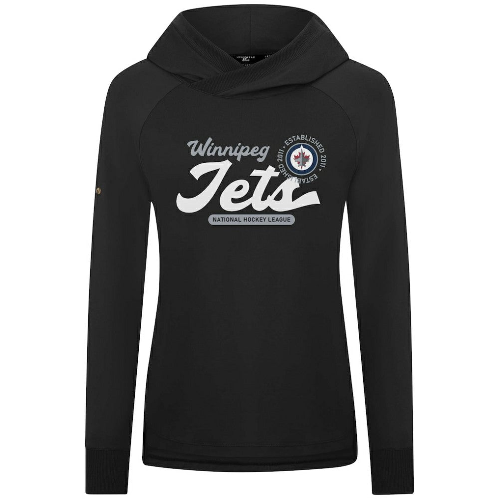 Winnipeg Jets Levelwear Women's Slender Monument Raglan Pullover Hoodie - Black | US 203144862
