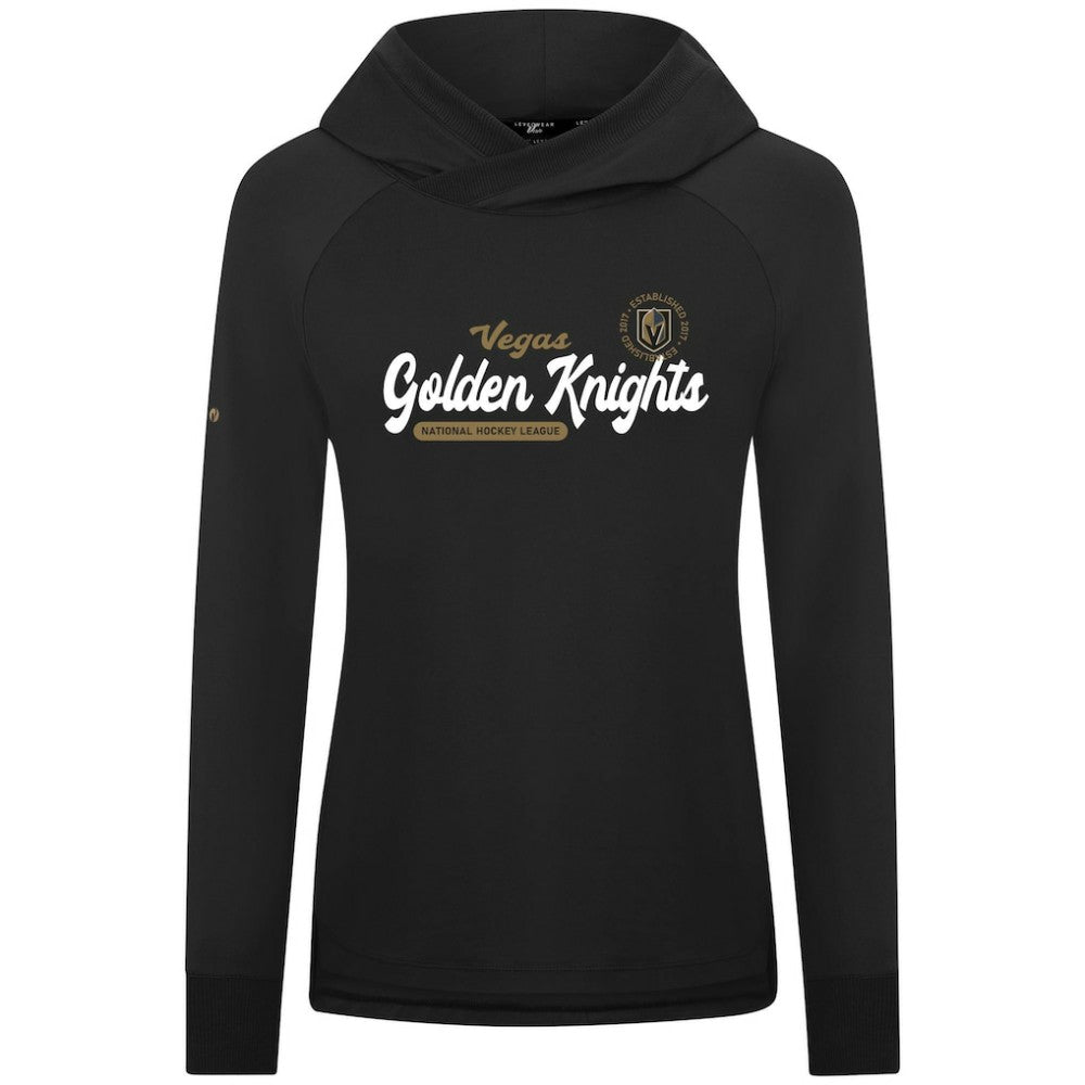 Vegas Golden Knights Levelwear Women's Slender Monument Raglan Pullover Hoodie - Black | US 203144863