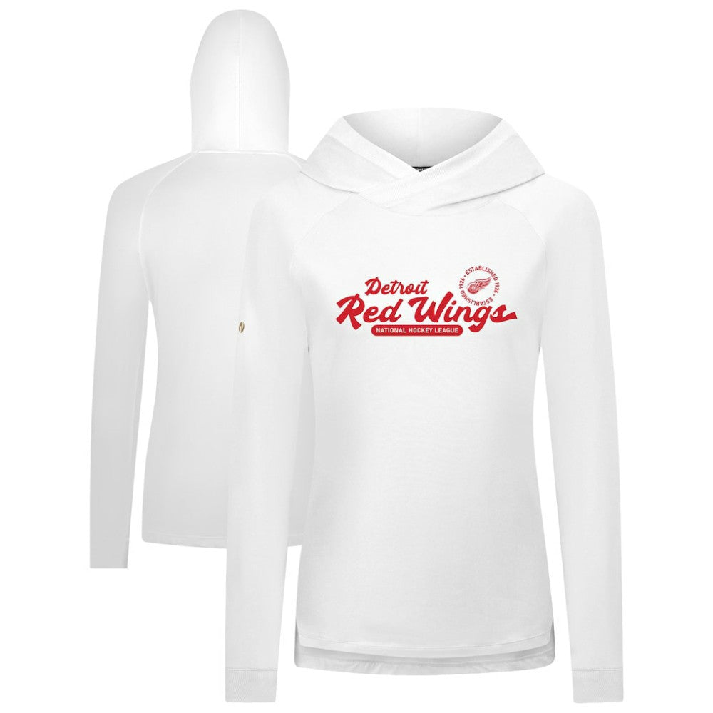 Detroit Red Wings Levelwear Women's Slender Monument Raglan Pullover Hoodie - White | US 203144864