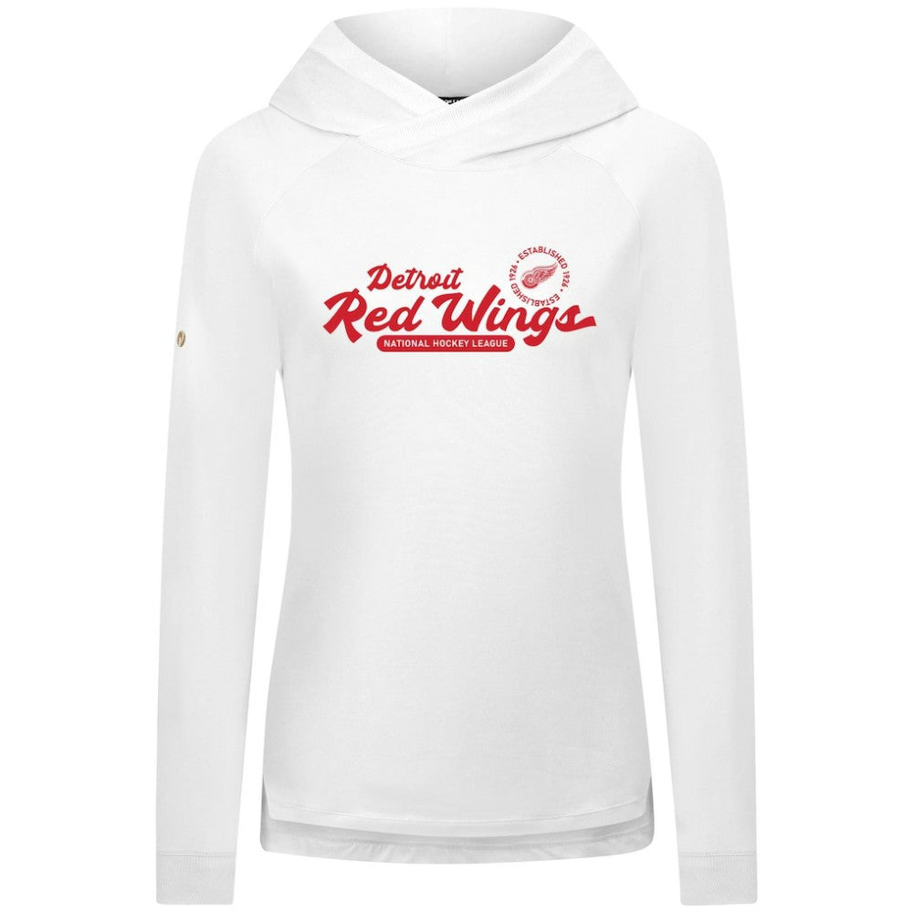 Detroit Red Wings Levelwear Women's Slender Monument Raglan Pullover Hoodie - White | US 203144864