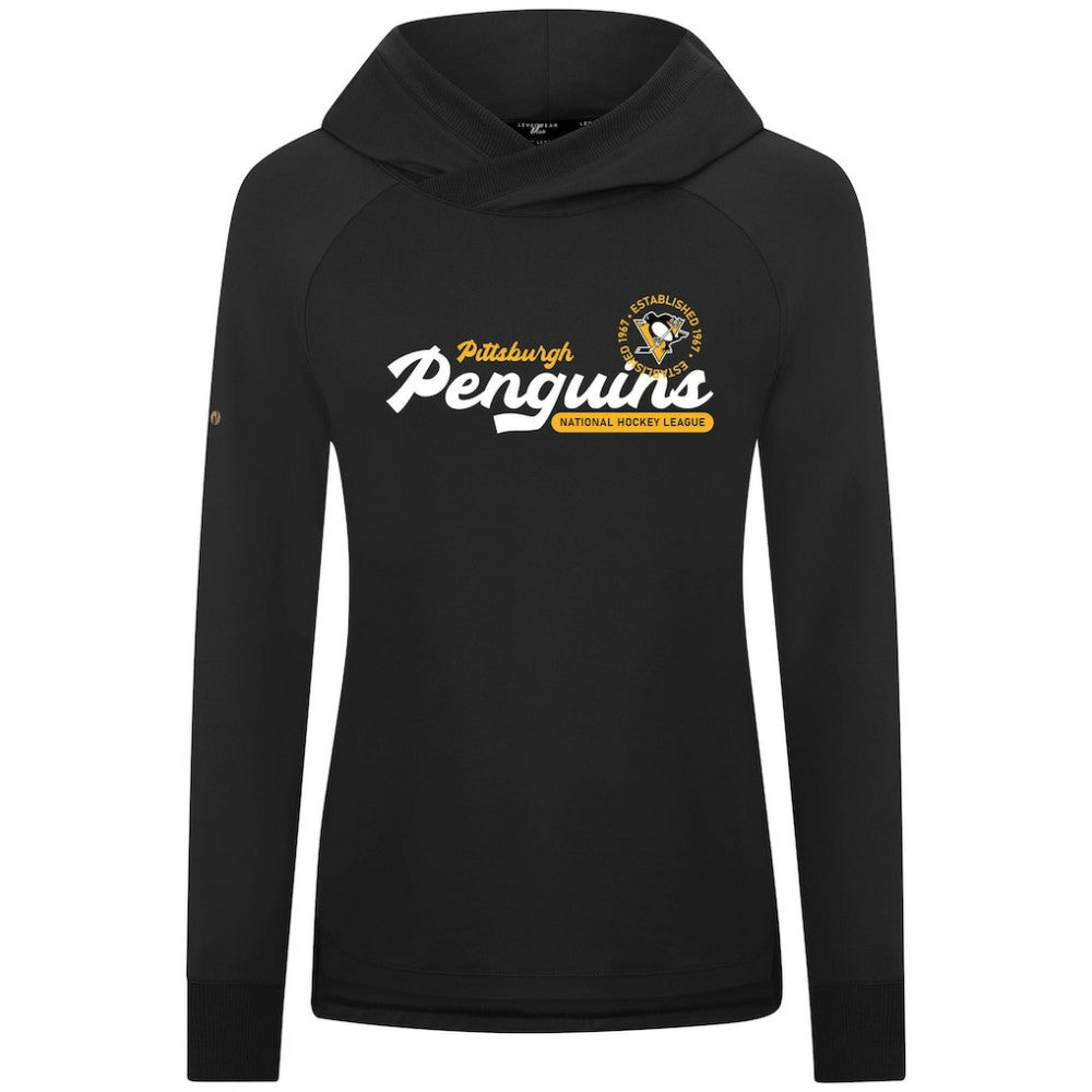 Pittsburgh Penguins Levelwear Women's Slender Monument Raglan Pullover Hoodie - Black | US 203144865