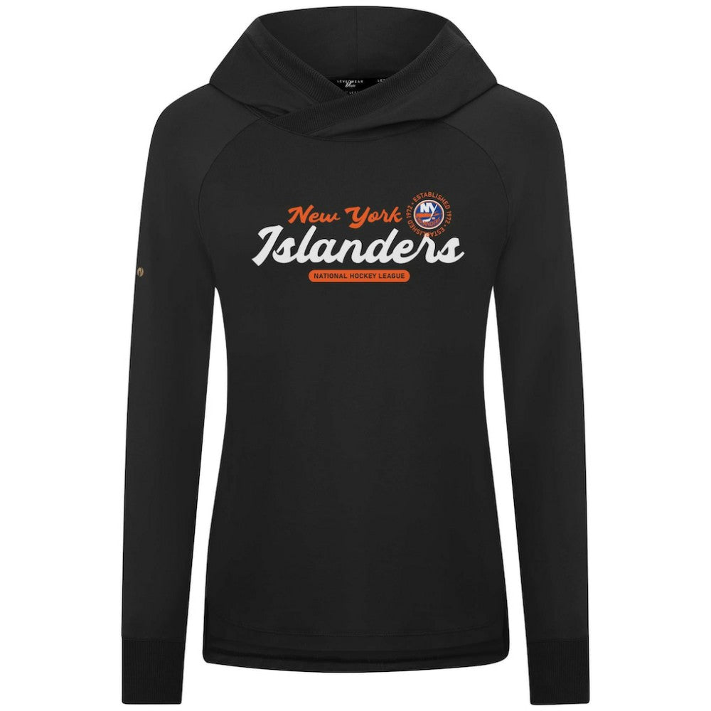 New York Islanders Levelwear Women's Slender Monument Raglan Pullover Hoodie - Black | US 203144868