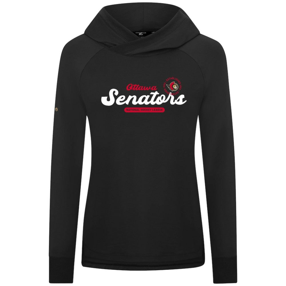 Ottawa Senators Levelwear Women's Slender Monument Raglan Pullover Hoodie - Black | US 203144870