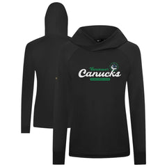 Vancouver Canucks Levelwear Women's Slender Monument Raglan Pullover Hoodie - Black | US 203144873