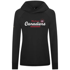 Montreal Canadiens Levelwear Women's Slender Monument Raglan Pullover Hoodie - Black | US 203144874