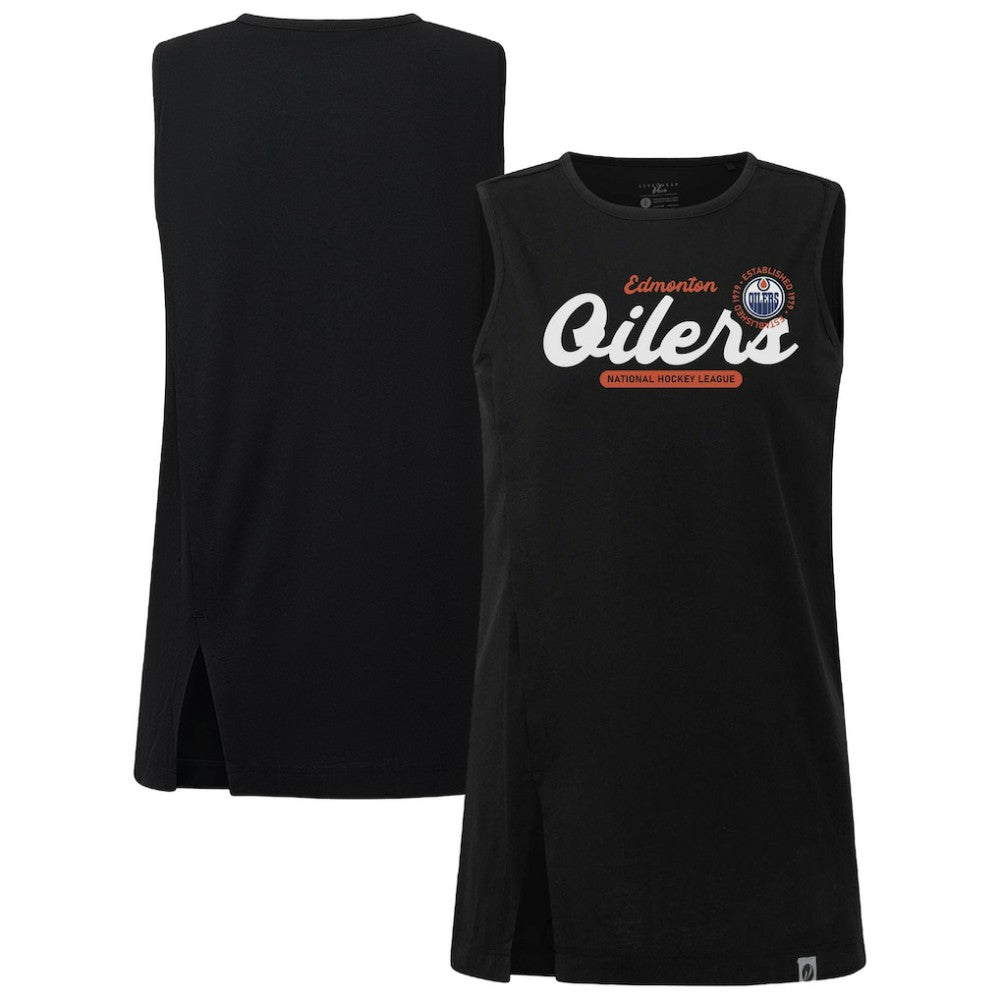 Edmonton Oilers Levelwear Women's Influx Monument Tank Top - Black | US 203145011