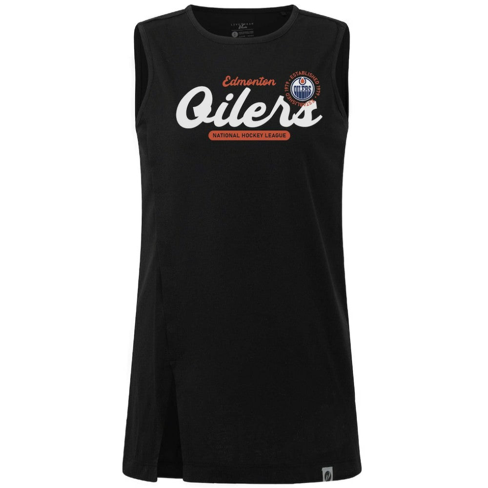 Edmonton Oilers Levelwear Women's Influx Monument Tank Top - Black | US 203145011