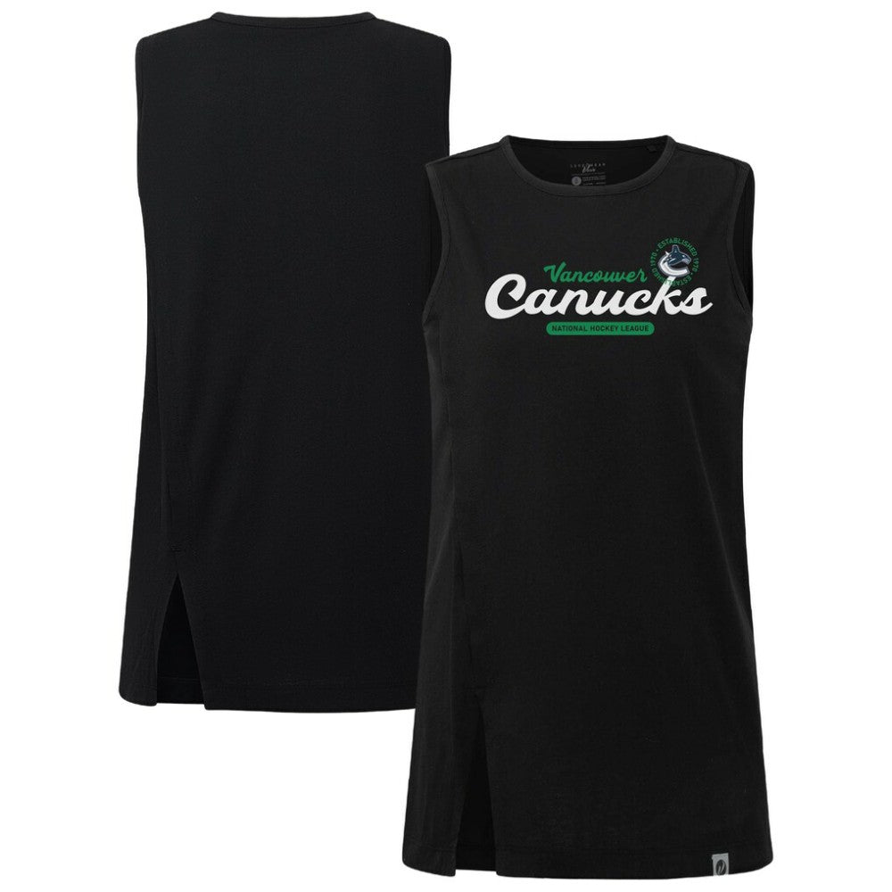 Vancouver Canucks Levelwear Women's Influx Monument Tank Top - Black | US 203145015
