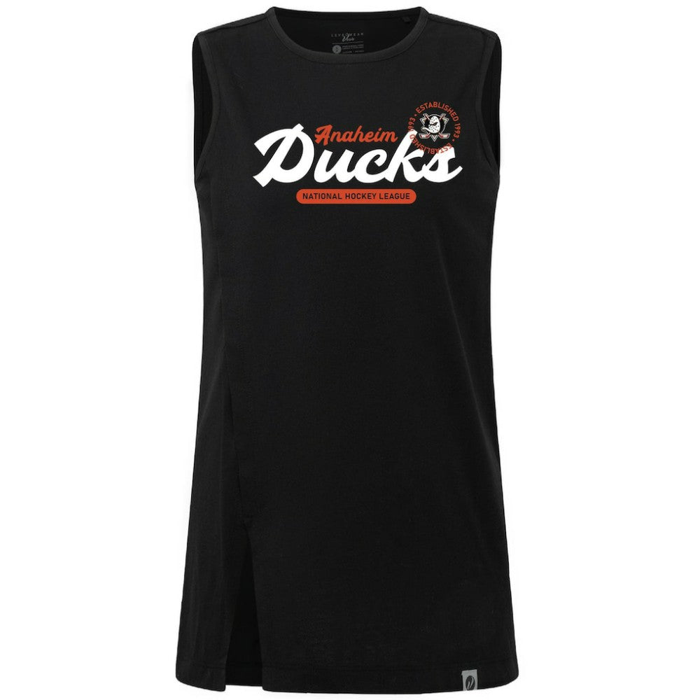 Anaheim Ducks Levelwear Women's Influx Monument Tank Top - Black | US 203145022