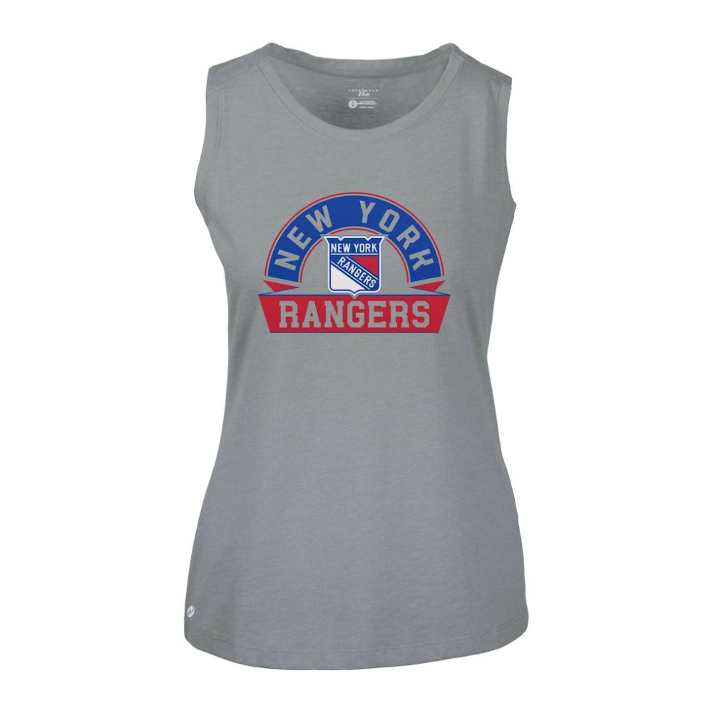 New York Rangers Levelwear Women's Macy Banner Arch Tank Top - Gray | US 203145031