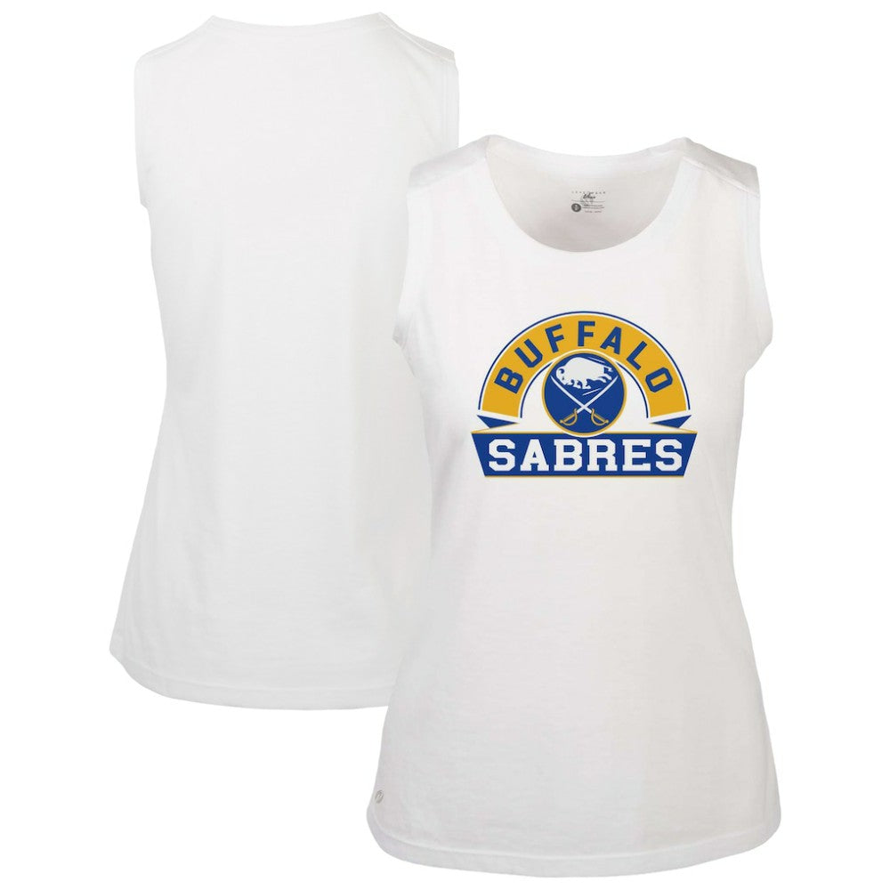 Buffalo Sabres Levelwear Women's Macy Banner Arch Tank Top - White | US 203145034